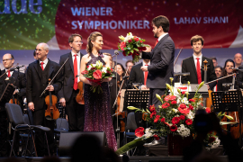 Chen Reiss, Lahav Shani und die Wiener Symphoniker beim Fest der Freude 2022 © MKÖ/Sebastian Philipp 