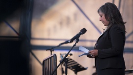 Maria Vassilakou bei ihrer Rede am Fest der Freude 2016 © MKÖ/Sebastian Philipp