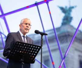 Alexander Van der Bellen bei seiner Rede am Fest der Freude 2019 © MKÖ/Sebastian Philipp
