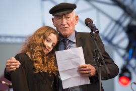 Anna Shani und Daniel Chanoch bei ihrer Rede am Fest der Freude 2016 © MKÖ/Sebastian Philipp