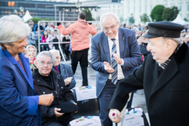 Heinz Fischer, Heide Schmidt und Rudolf Gelbard beim Fest der Freude 2018 © MKÖ/Sebastian Philipp