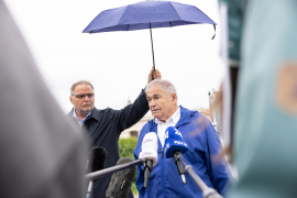 v.l.n.r.: Willi Mernyi, Vorsitzender Mauthausen Komitee Österreich; Mark Olsky, KZ-Überlebender und einer der drei "Mauthausen Babys" © MKÖ/Alissar Najjar
