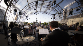 Foto von der Bühne während des Konzertes der Wiener Symphoniker, Fest der Freude 2016 © MKÖ/Sebastian Philipp