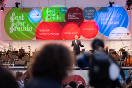 Bundespräsident Dr. Alexander Van der Bellen bei seiner Rede am Fest der Freude 2022 © MKÖ/Sebastian Philipp  