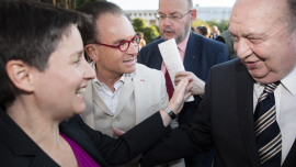 Sonja Wehsely und Rudolf Gelbard im Gespräch, Fest der Freude 2016 © MKÖ/Sebastian Philipp