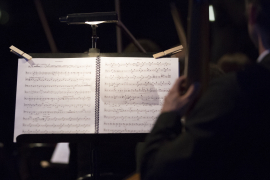 Musiker der Wiener Symphoniker und sein Notenblatt beim Fest der Freude 2015 © MKÖ/Sebastian Philipp