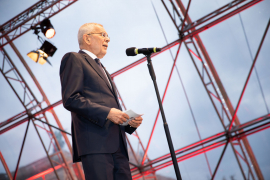 Bundespräsident Dr. Alexander van der Bellen bei seiner Rede am Fest der Freude 2022 © MKÖ/Sebastian Philipp