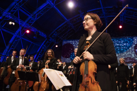 MusikerInnen der Wiener Symphoniker erbenen sich für ihren Applaus, Fest der Freude 2016 © MKÖ/Sebastian Philipp