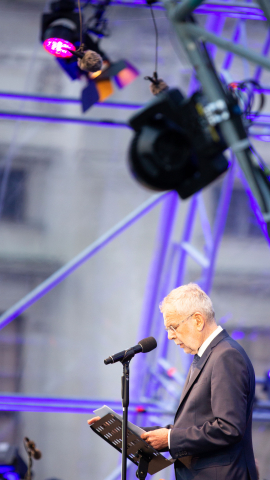 Alexander Van der Bellen während seiner Rede beim Fest der Freude 2019 © MKÖ/Alissar Najjar