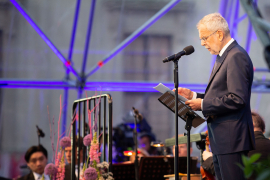 Alexander Van der Bellen während seiner Rede beim Fest der Freude 2019 © MKÖ/Alissar Najjar