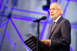 Alexander Van der Bellen während seiner Rede beim Fest der Freude 2019 © MKÖ/Alissar Najjar