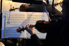 Aufnahme der ViolinistInnen und ihrer Notenblätter beim Fest der Freude 2019 © MKÖ/Lastuvka