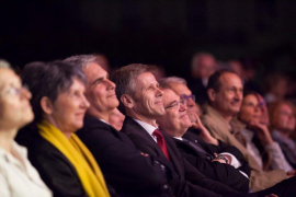 Barbara Prammer, Werner Faymann, Josef Ostermayr im Publikum beim Fest der Freude 2014 © MKÖ