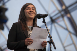 Maria Vassilakou bei ihrer Rede am Fest der Freude 2015 © MKÖ/Sebastian Philipp