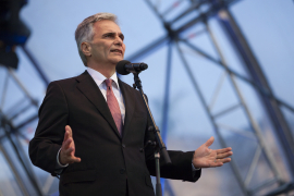 Werner Faymann bei seiner Rede am Fest der Freude 2015 © MKÖ/Sebastian Philipp