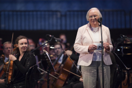 Widerstandskämpferin Helga Emperger bei ihrer Rede am Fest der Freude 2015 © MKÖ/Sebastian Philipp