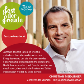 Fest der Freude 2022 Statement Christian Meidlinger, Vorsitzender younion - Die Daseinsgewerkschaft