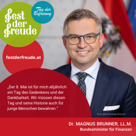 Fest der Freude 2022 Statement Dr. Magnus Brunner, LL.M., Bundesminister Für Finanzen
