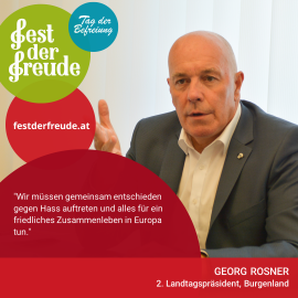 Fest der Freude 2022 Statement Georg Rosner, 2. Landtagspräsident, Burgenland